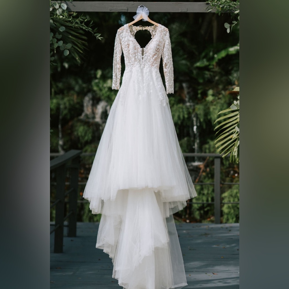 White wedding dress.